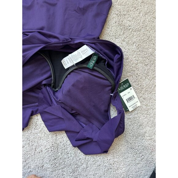 Lauren Ralph Lauren Bathing Suit Womens Size 8 / Med New Purple Ruffle One Piece - Picture 10 of 14